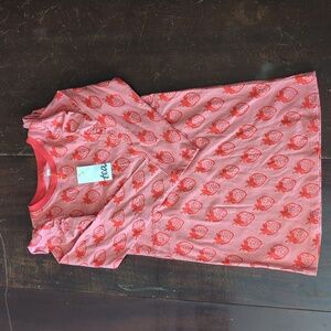 TEA girls long sleeve strawberry dress size 7 NWT